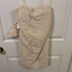 Anthropologie textured shift mini dress in ivory